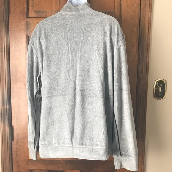 DKNY Active Gray with Black Trim Velour Zip-Up Jacket X-Large - Picture 7 of 9